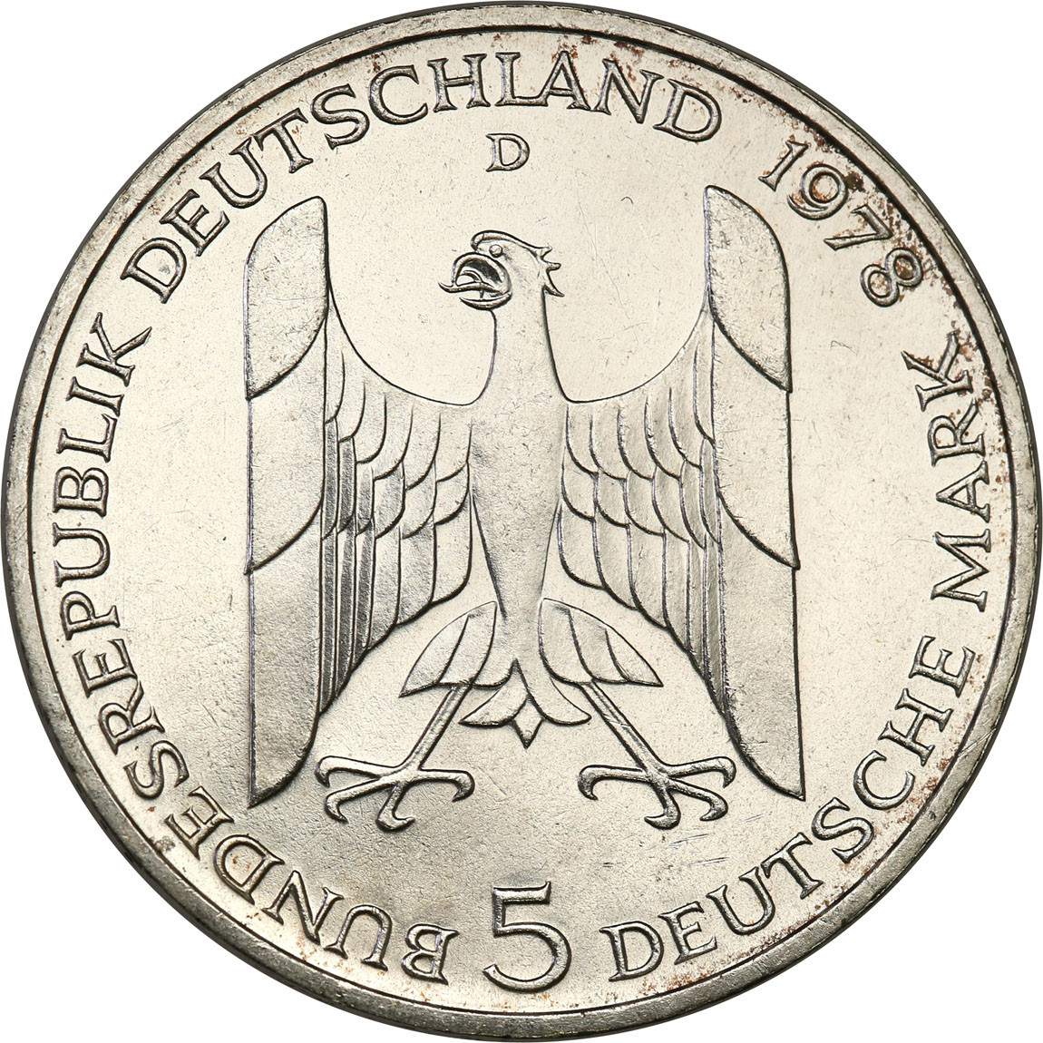 Niemcy, RFN. 5 marek 1978 D, Monachium, Gustav Stresemann